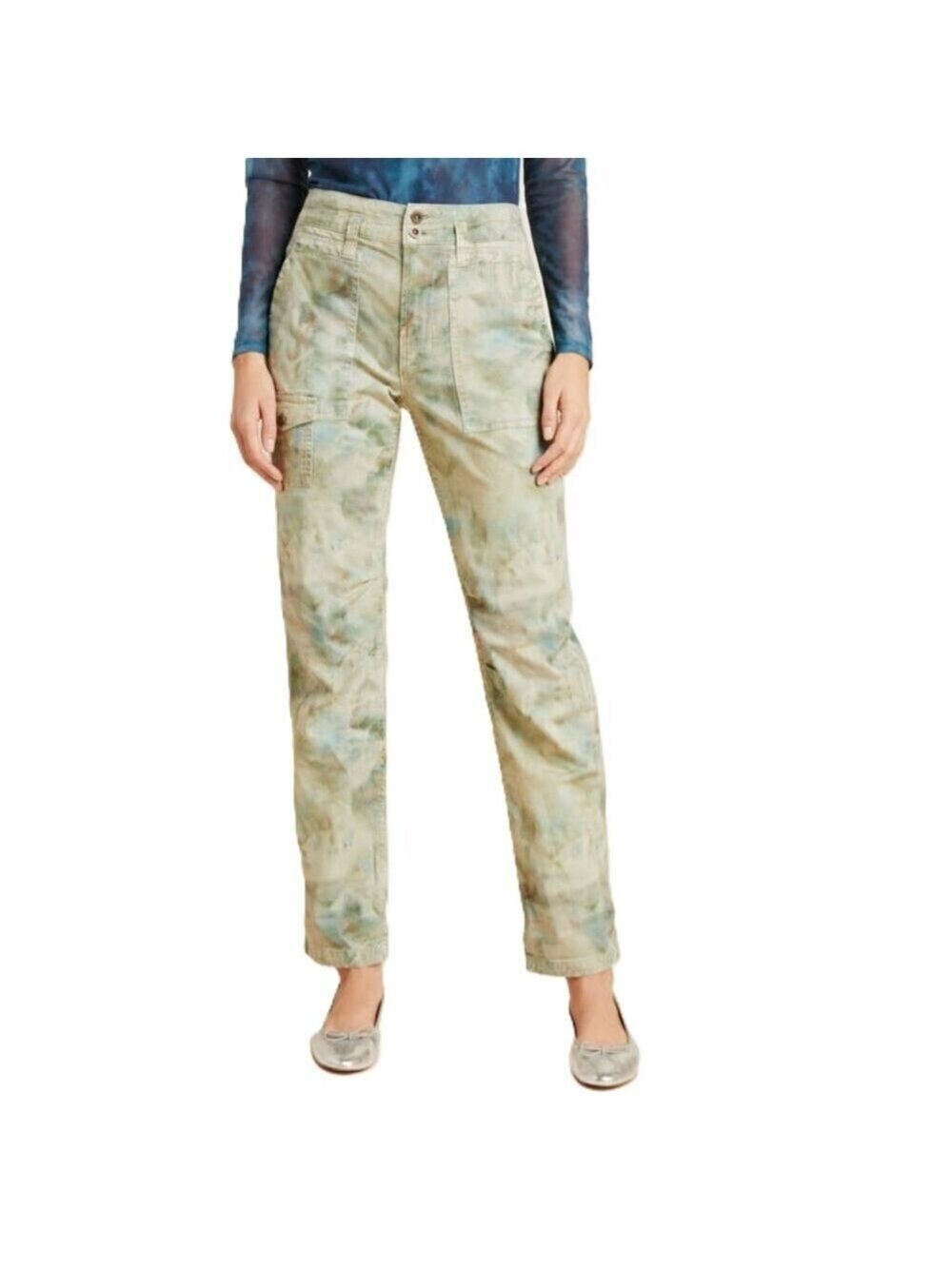 Anthropologie The Wanderer Cargo Tie Dye Slouchy Utility Pants Women's Size 25